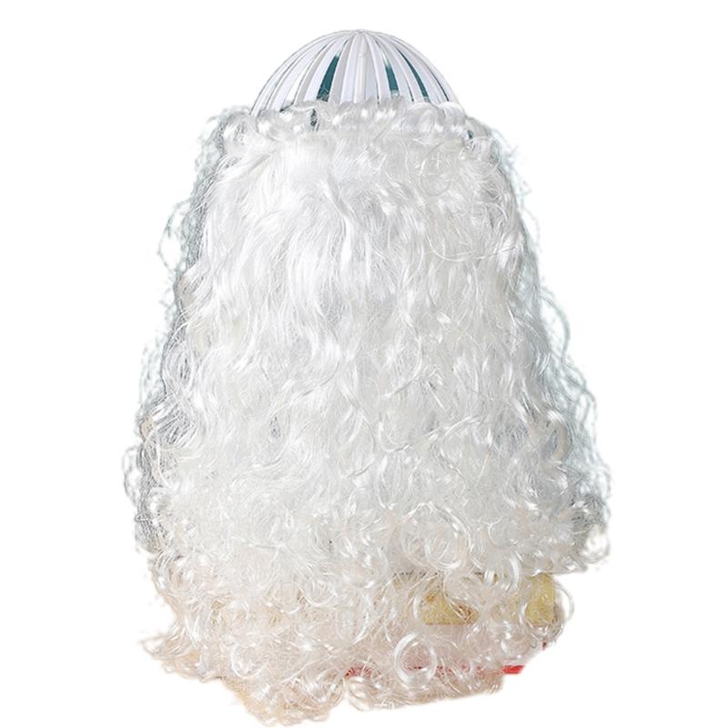 Santa Fake Beard for Facial Hair Funny Santa Beard Old Man Costume for Men Women Disguise Game Xmas Party Halloween Dres