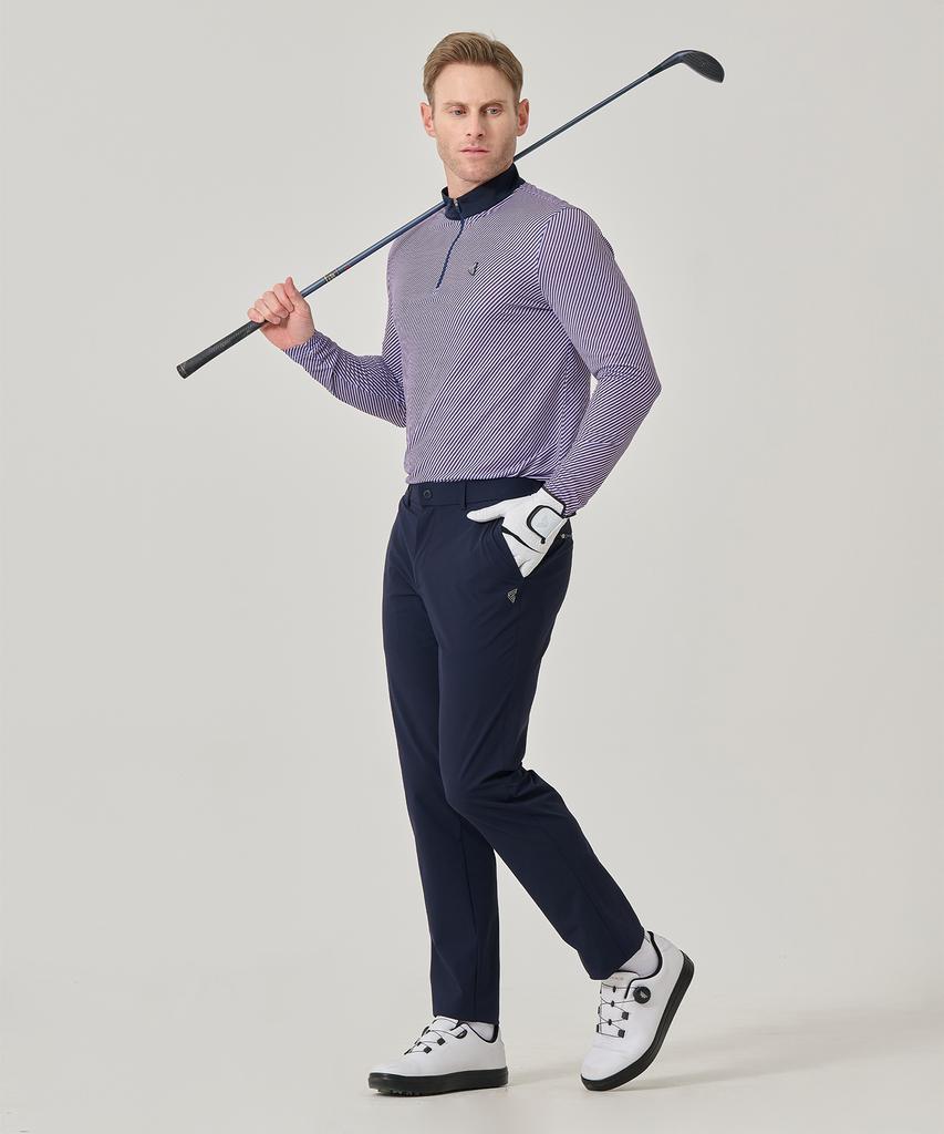 BILTMORE Men'S Golf Two-Tone Print Zip-Up Long Sleeve T-Shirt