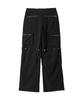 Uallong Lowrise Washed Curve Cargo Pants - Black