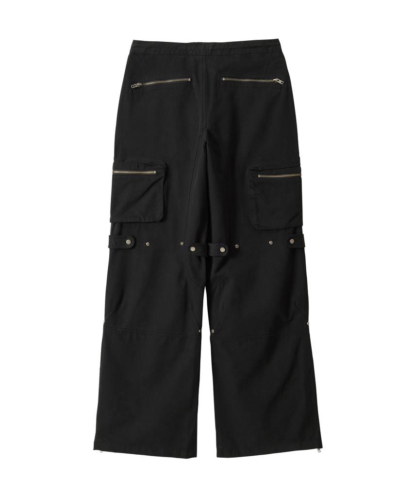 Uallong Lowrise Washed Curve Cargo Pants - Black