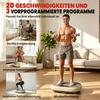 Plataforma vibratoria, 20 niveles de velocidad, 3 programas, pantalla LED y mando a distancia