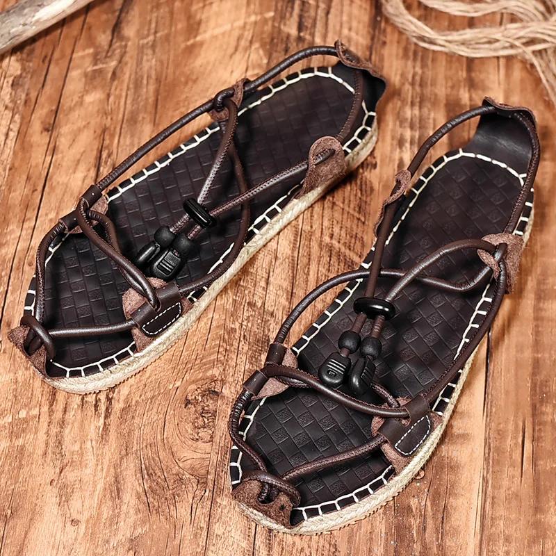 Fashion Gladiator Design Men Sandals Personality Summer Flats Leisure Beach Holiday Shoes Outdoor Male Casual Sandals Men's Flip Flops