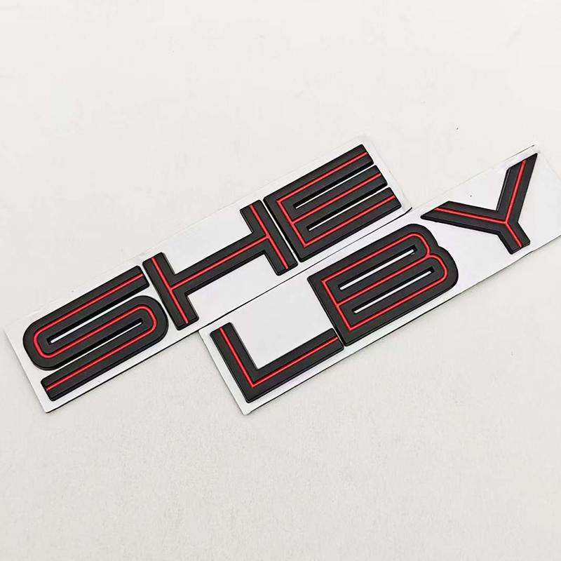 3D Metal Black Silver Red Car Sticker Letters SHELBY Logo Emblem Rear Trunk Badge For Ford Mustang SHELBY GT Auto Accessories
