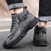 Men's Winter Fur-Lined High-Top Cotton Shoes: Thick Sole, Warm Velvet, Non-Slip Casual Sports Footwear.