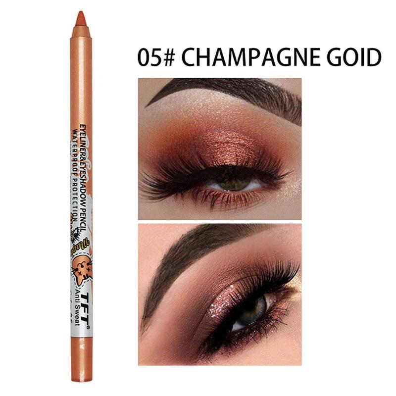 Pearlescent Matte Long-lasting Eye Liner Pencil Waterproof High Pigment Smooth Eyeliner Gel Pencil Women Eye Makeup Cosmetic
