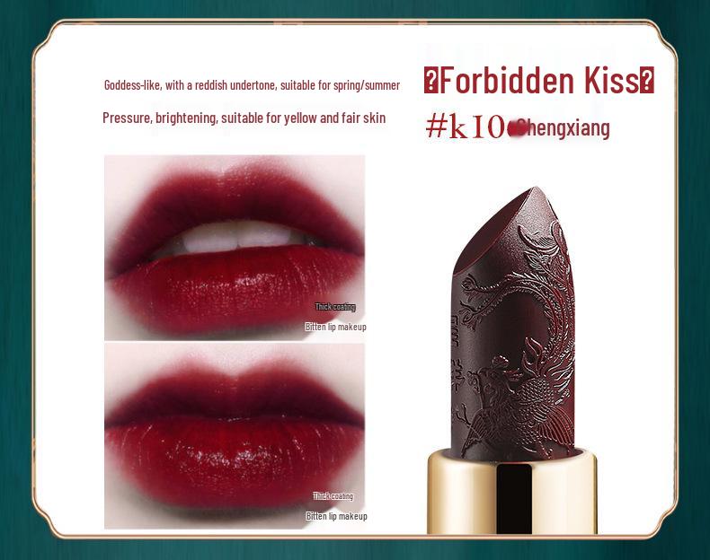 Velvet Koi Forbidden City Carved Lipstick – Chinese Style, Moisturizing, Influencer Favorite