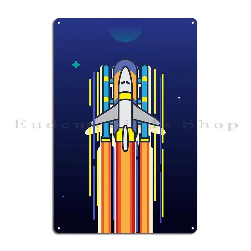The Astronaut Journey Metal Plaque Poster Retro Wall Decor Kitchen Designing Design Pub Tin Sign Poster