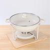 Round Stainless Steel Buffet Stove - Golden Food Warmer for Hotels & Restaurants