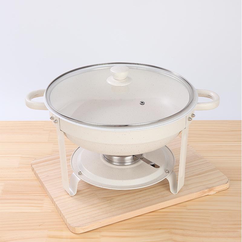 Round Stainless Steel Buffet Stove - Golden Food Warmer for Hotels & Restaurants