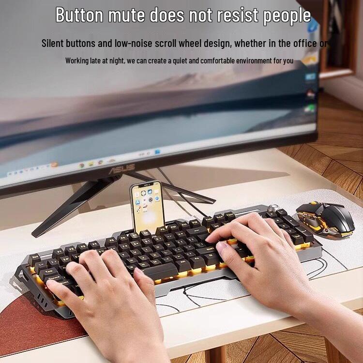 Wired Gaming Keyboard, Mouse & Headset Set - E-sports Mechanical Desktop Peripherals