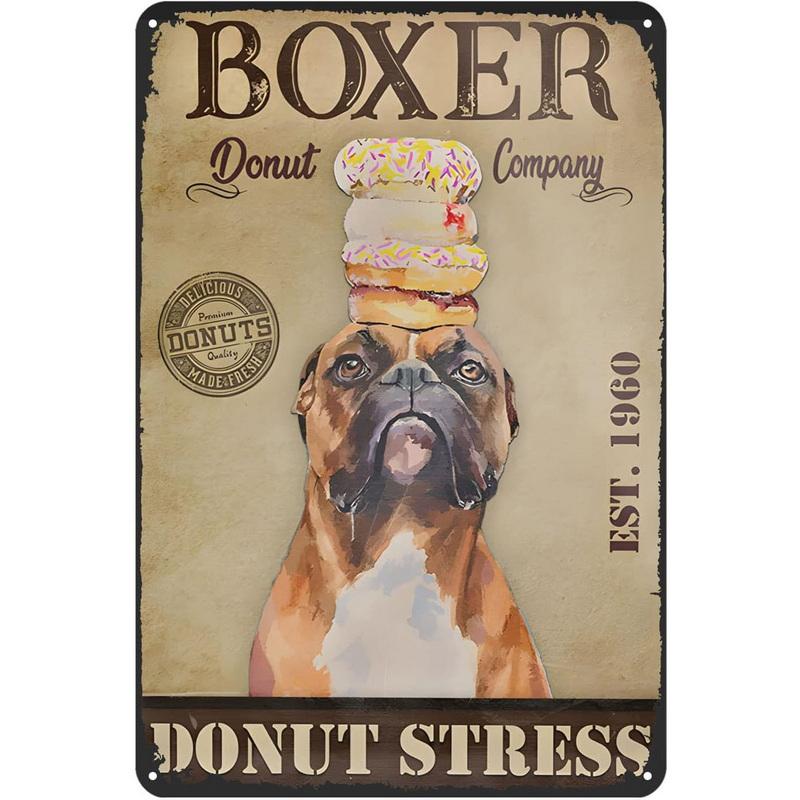 Dogs Metal Tin Signs Labrador Pitbull Wall Art Posters Plaque Vintage Iron Painting Decoration for Home Cafe Game Room Club Bar
