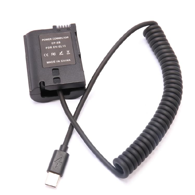 

Full Decoding Dummy Battery Type C USB to EN‑EL15 Power Bank Adapter Plate 1