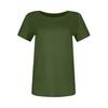 Fashion Ladies Slim Fit T-Shirt Casual Short Sleeve Round Neck Solid Color Pullover Top