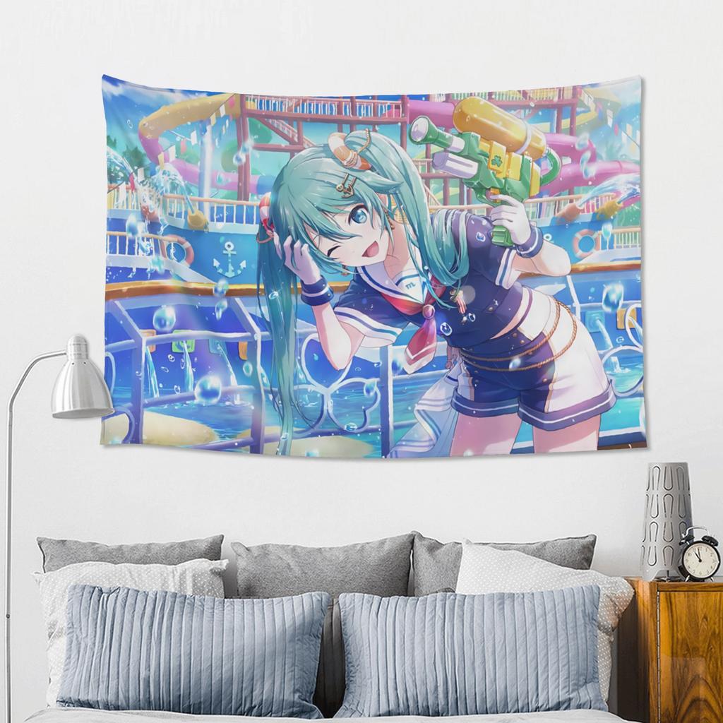 Cutecore Hatsune Miku Tapestry Bedroom Decoration Wall Hanging Blanket Tapestry Cool Stuff For Room