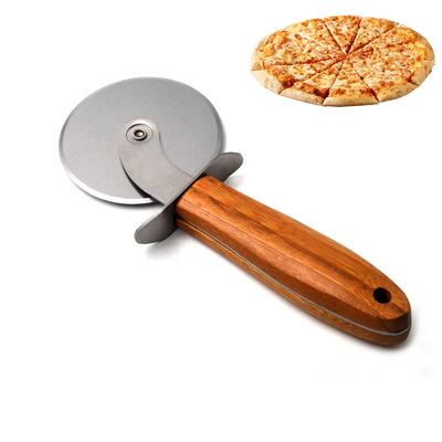 Stainless Steel Pizza Cutter Wheel Kitchen Pizza Cutter with Anti Slip Wooden Handle