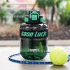 Water Bottle Transparent Gradual Change Sports Water Cup High Value with Rope Portable Outdoor Plastic Water Cup High Temperature Resistant Straw Cup