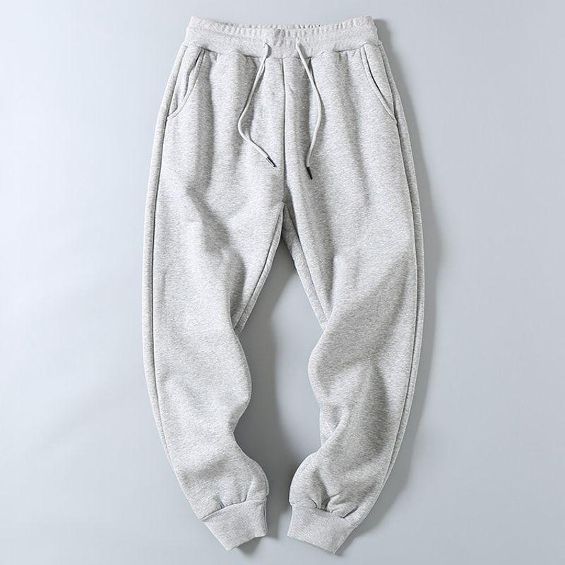 Export Surplus 500g Heavyweight Autumn and Winter Pure Cotton Thickened Fleece Sweatpants Men's Lamb Wool Sports Casual Long Pants