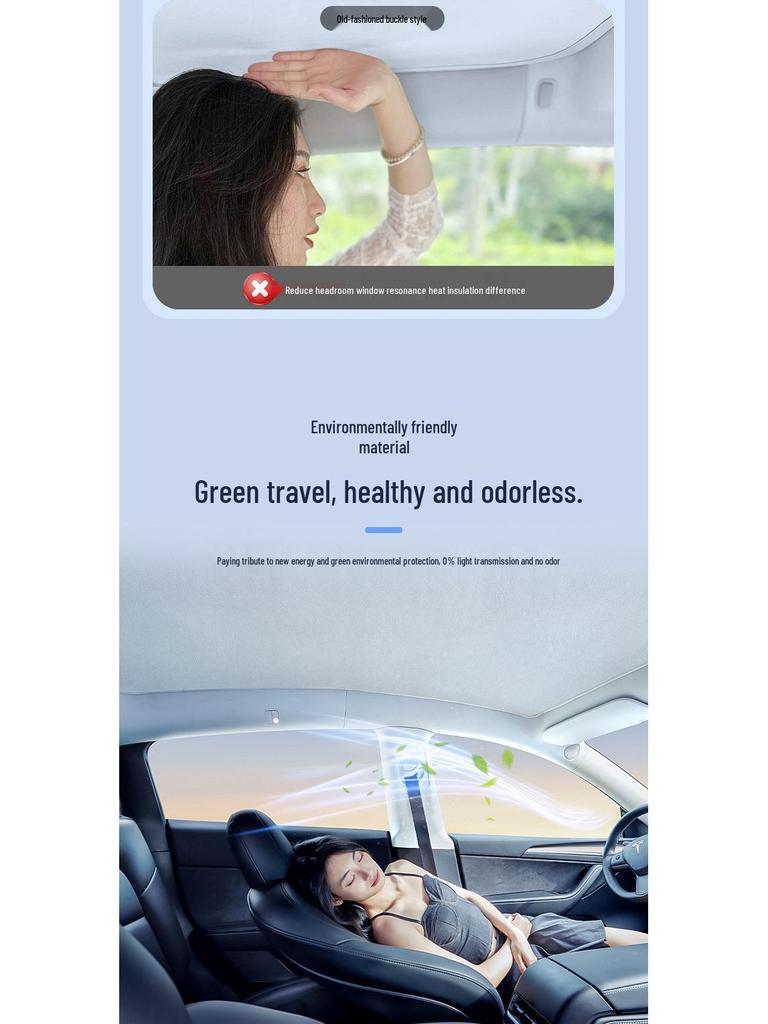 Tesla Model 3/Y Suede Plush Sunroof Sunshade - UV Protection