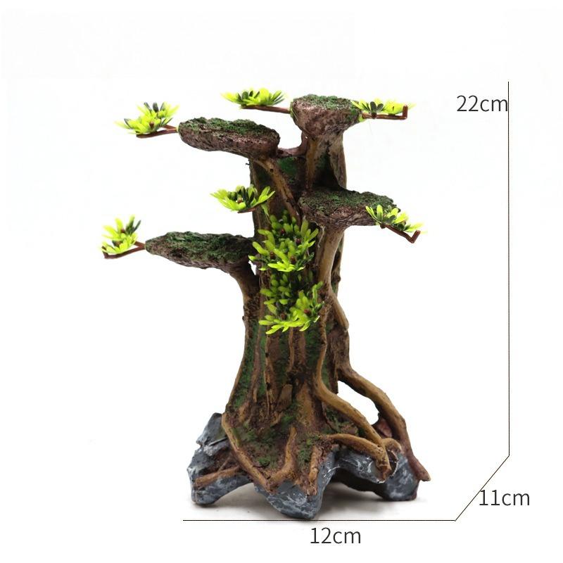 Artificial Moss Tree Driftwood Aquarium Decoration Resin Moss Tree Water Plant Lazy Aquascape Driftwood Brazilian Wood Root