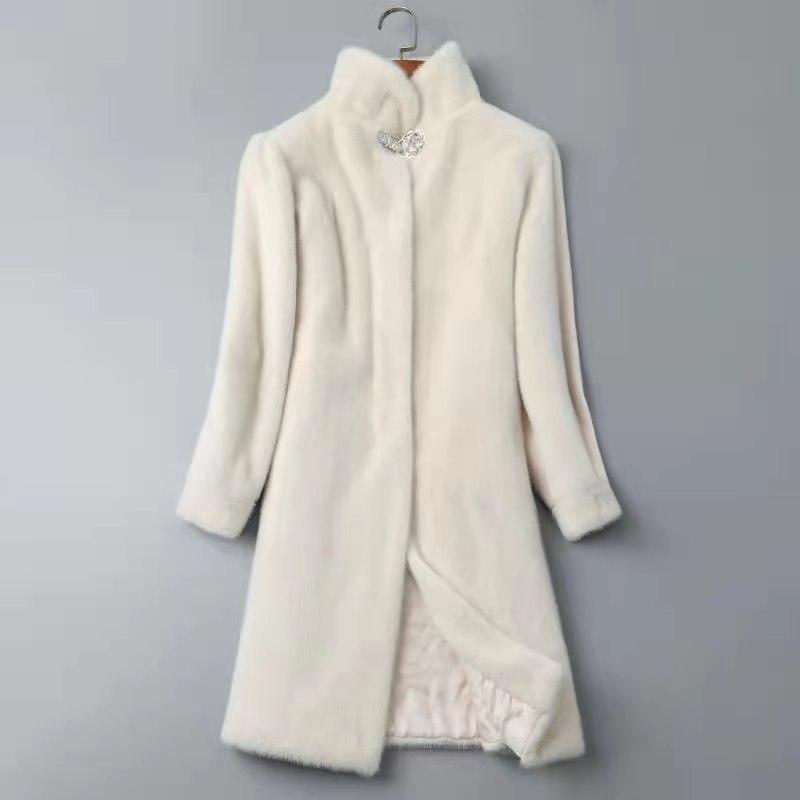 Mink Women`s Long Coat Middle-aged and