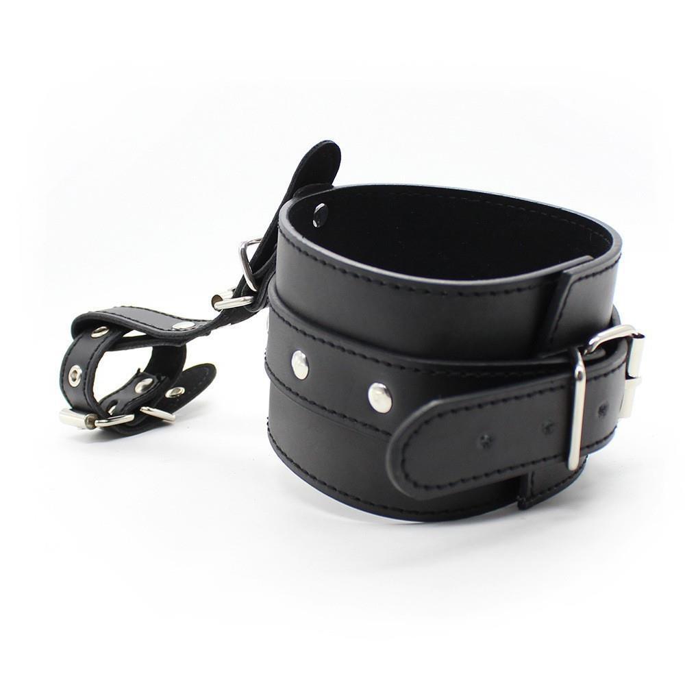 European American Adult SexToys Husband and Wife Flirting Alternative Flirting Black Leather Binding Bondage Finger Handcuffs