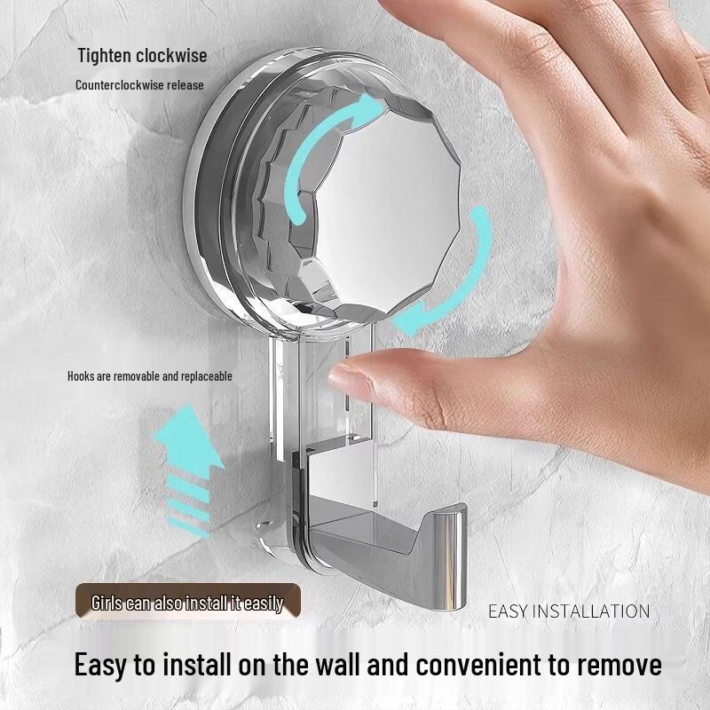 LIEI Bathroom Rotating Suction Cup Hook