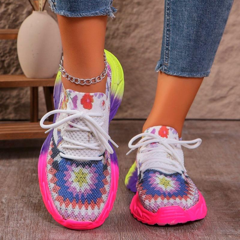 Fashion 2025 Fall New High Quality Mesh Breathable Women Sneakers Fashion Lace Up Ladies Casual Shoes Round Toe Walking Tennis Shoes