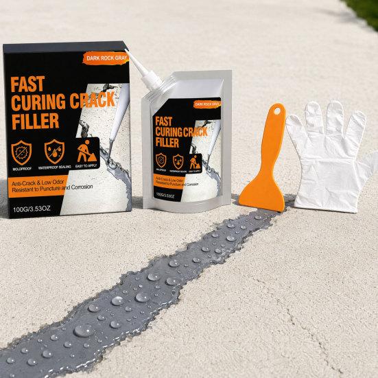 Betonrisse Füller, Selbstnivellierendes Zementrissreparatur-Set, Hohe Elastizität und Schnelltrocknend, Wasserdichter Dichtstoff für Auffahrt, Gehweg, Terrasse,