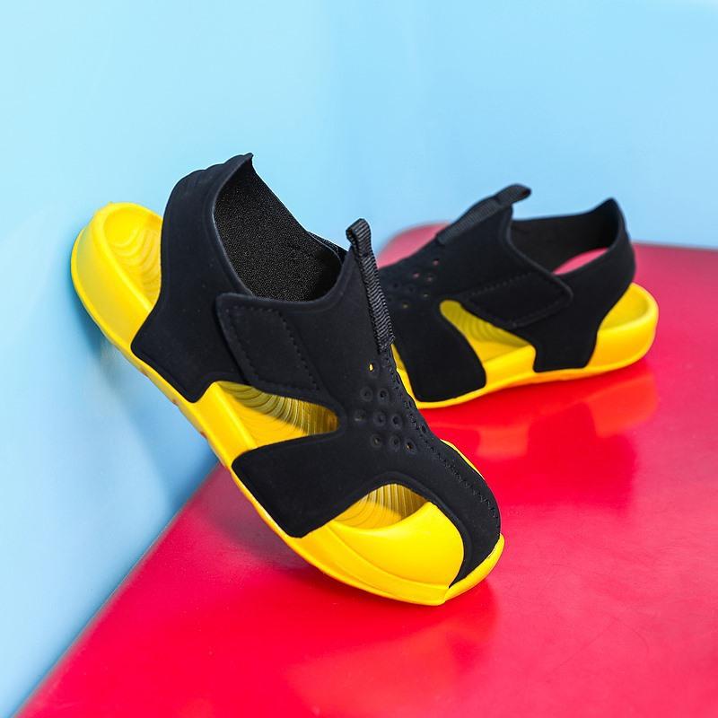 

sandalias Детские сандалии ЛетниеНовые противоударные сандалии для мальчиков Мягкая подошва Сандалии для девочек Нескользящая повседневная обувь Детские тапочки Детская обувь 32 insole20.7cm