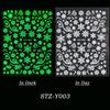DIY Manicure Glow In The Dark Adhesive Decals 3D Luminous Nail Sticker White Snowflakes Christmas