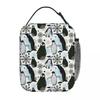 Cute Penguin And Ice Snow Pattern Insulated Lunch Bag for Women Children Leakproof Food Boxes Thermal Lunch Box Tote