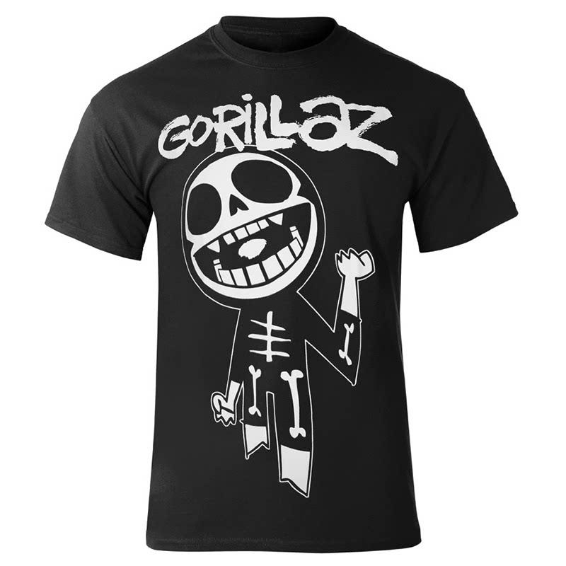 Summer (Virtual Band) Gorillaz Hip-Hop American Retro Polyester Casual Short-Sleeved Round-neck T-Shirt