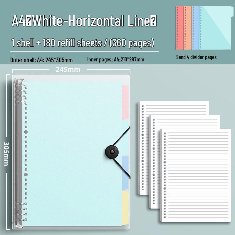 Comfort Grip B5 Ring Binder Notebook with Thick Pages - A4 Loose-Leaf for Students