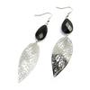 Les Trésors De Lily [M1891] - 'Carmen' Black Silver Earrings