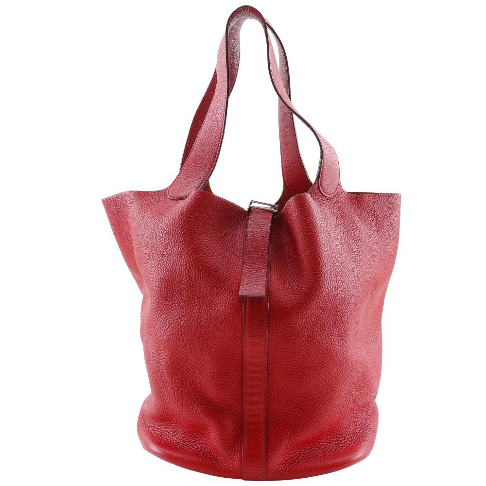 

HERMES PicotinTGM Tote Bag Red Taurillon Clemence Women Used