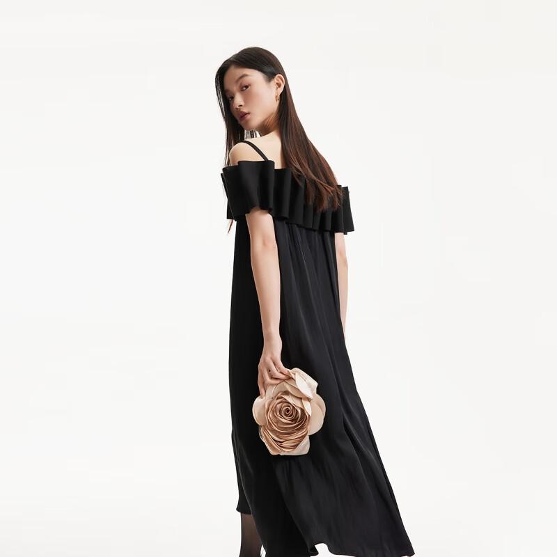 VEROMODA Women's Off-Shoulder Strappy H-Line Long Dress