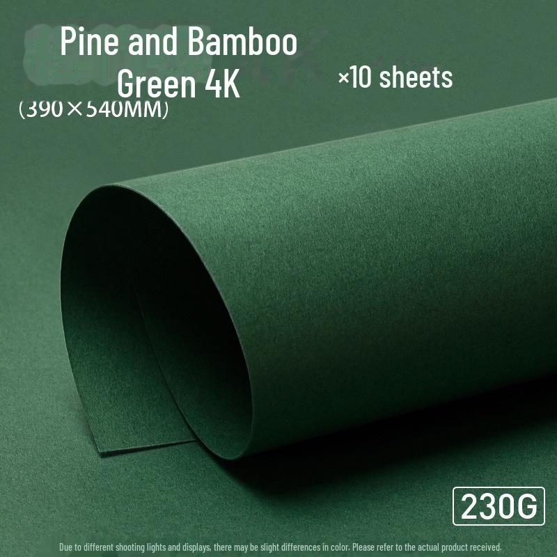 Yuanhao Handmade Cardstock: Light/Dark/Army/Forest Green 4K A4/A3 Background Paper for Kindergarten Projects.