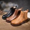 British Style Women Chelsea Boots Genuine Leather Heel Platform Comfortable Anti-slip Ankle Boots Winter Warm Women Short Boots