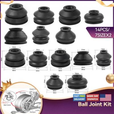 14Pcs Ball Joint Boot Suspension Steering Dust Cover Linkage Tie Rod Track Kits