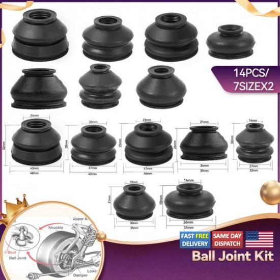 

14 шт. Пильовик кульової опори Комплект пильовиків підвіски та рульового управління З єднувальна тяга Комплекти рульових наконечників