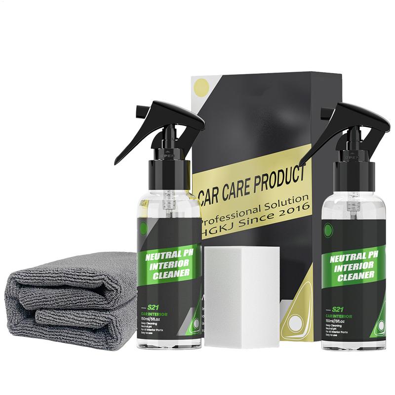 Car Total Interior Cleaner Agent Ceiling Cleaner Leather Car Seat Stain Remover Neutral PH Car Cleaning Spray Auto Detailing