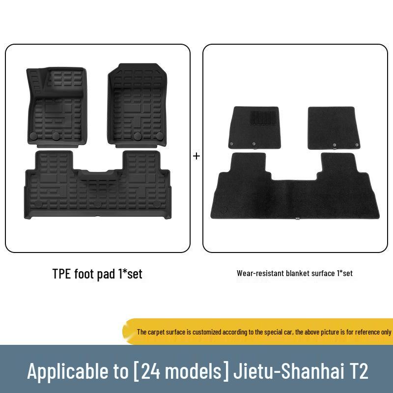 Compatible TPE Floor and Trunk Mats for 23-24 Jetour Traveler/Shanhai T2