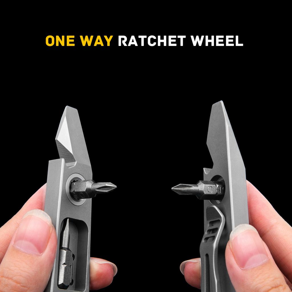 Titanium Alloy Ratchet Crowbar Ratchet Screwdriver Riding Portable Multi-Function Maintenance Tool EDC Bottle Opener Nail Lifter
