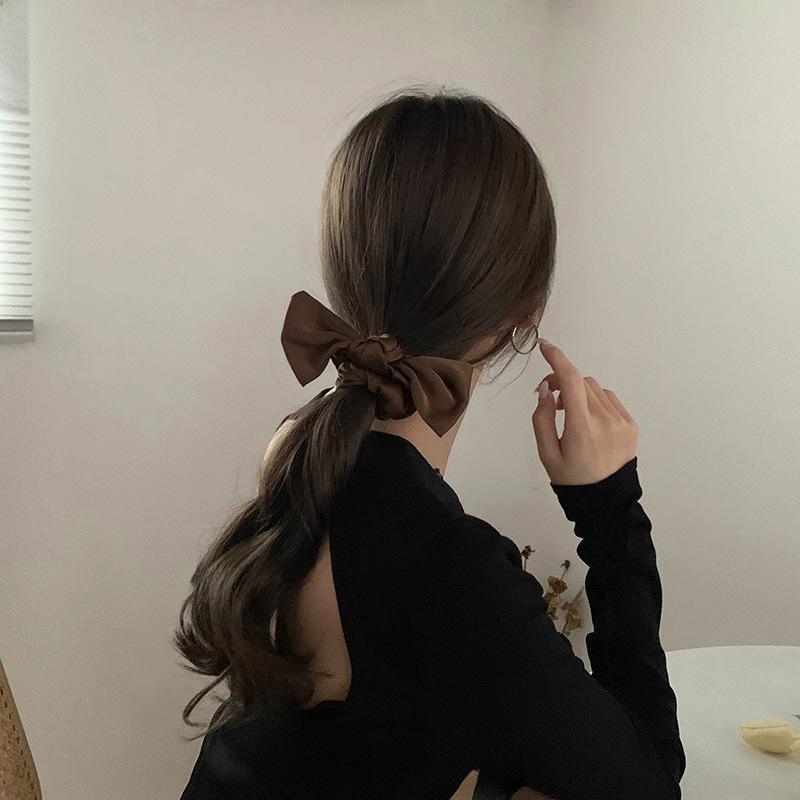 "Korean Satin Bow Headband - Elegant French-Inspired Hair Accessory"