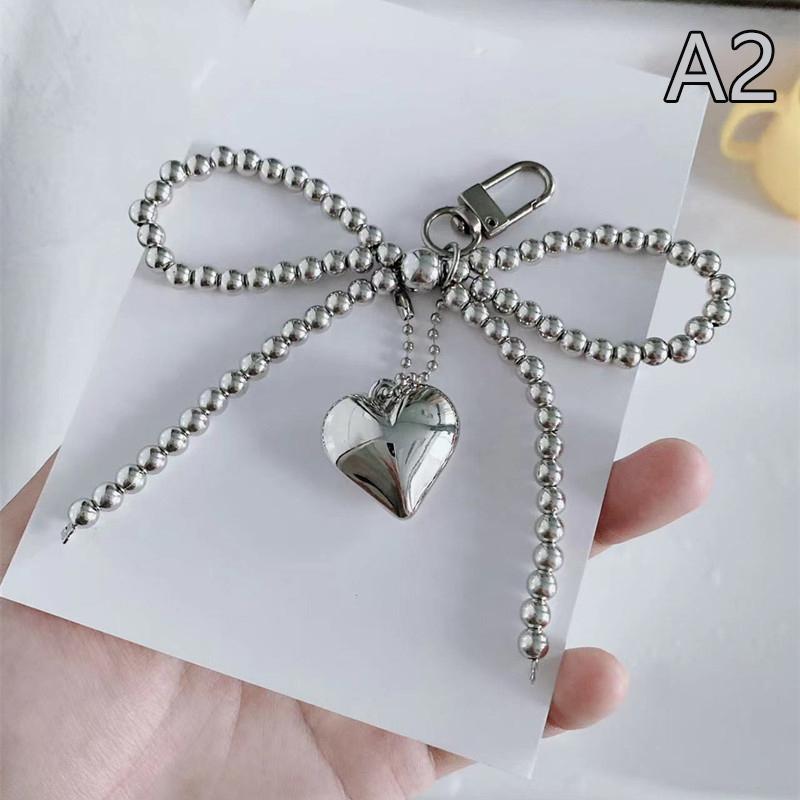 Perlový přívěsek Srdce Přívěsek na klíče Korálkový přívěšek na telefon Odnímatelné mašle Přívěšek na telefon Ručně vyráběný přívěsek na klíče Šperky do kabelky