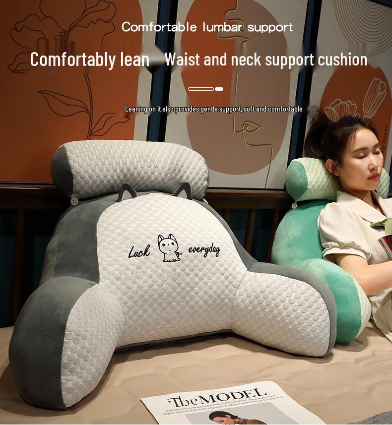 Large Soft Bed Backrest and Headboard Cushion - Ice Beans Pillow for Sleeping and Lounging