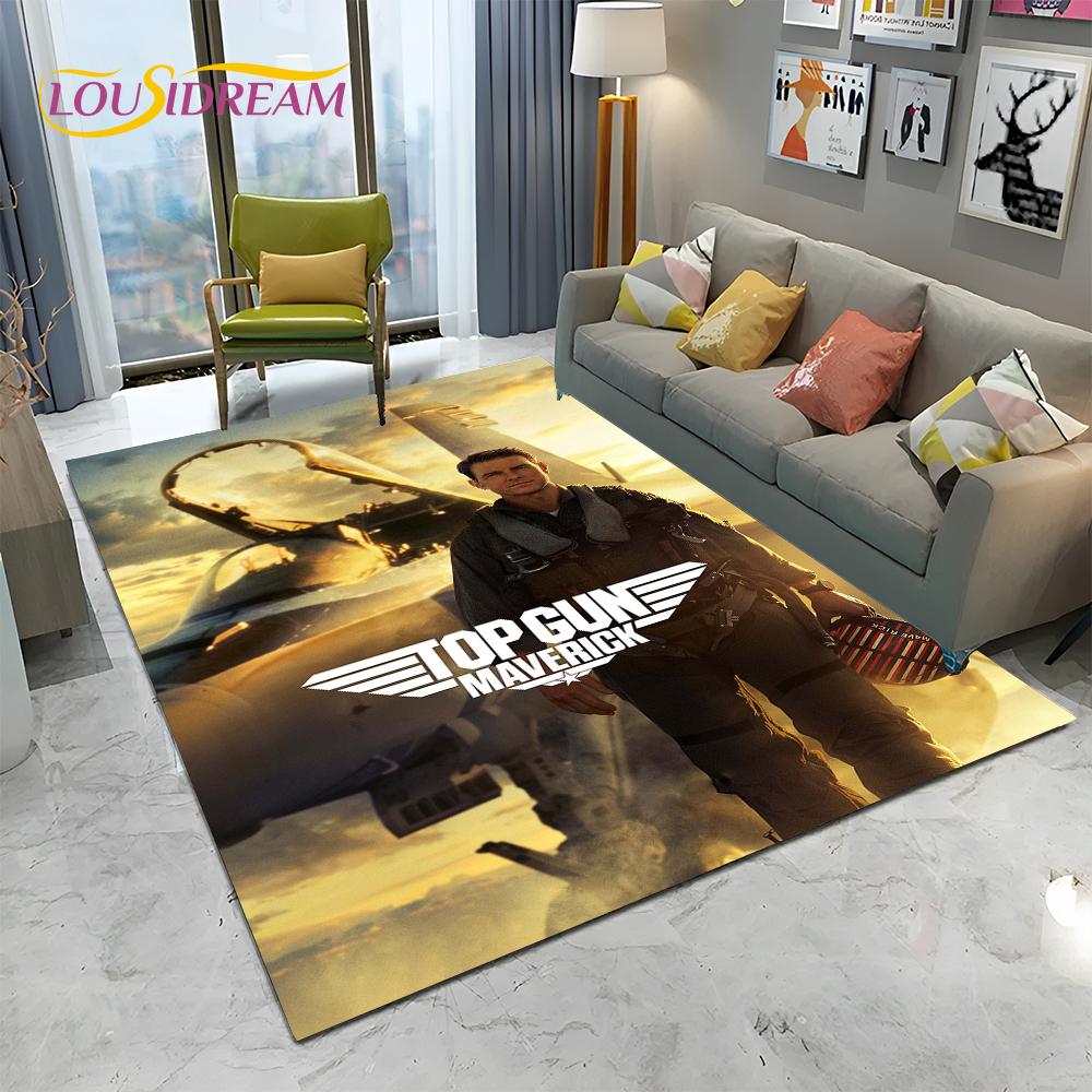 Classic Movie Top Gun Sign Tom Cruise Carpet Rug for Home Living Room Bedroom Sofa Doormat Decor,kid Area Rug Non-slip Floor Mat