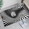 Optical Illusion Rug for Contemporary Living Room - Black White Spiral Design, Large Size Carpet, Modern Art Decor