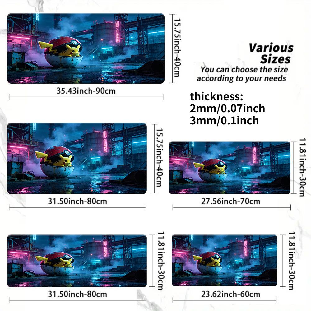 Psyduck Neon Graffiti Alley Gaming Desk Mat NonSlip Washable Mouse Pad 30x80x0.2cm