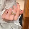 French Retro Rings for Women Luxury Diamond Line Band Vintage Stackable Minimalist Jewelry Gift